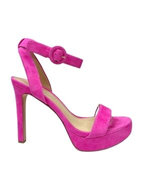 Veronica Beard Darcelle Suede Sandals - Fuchsia - Size 6.5M